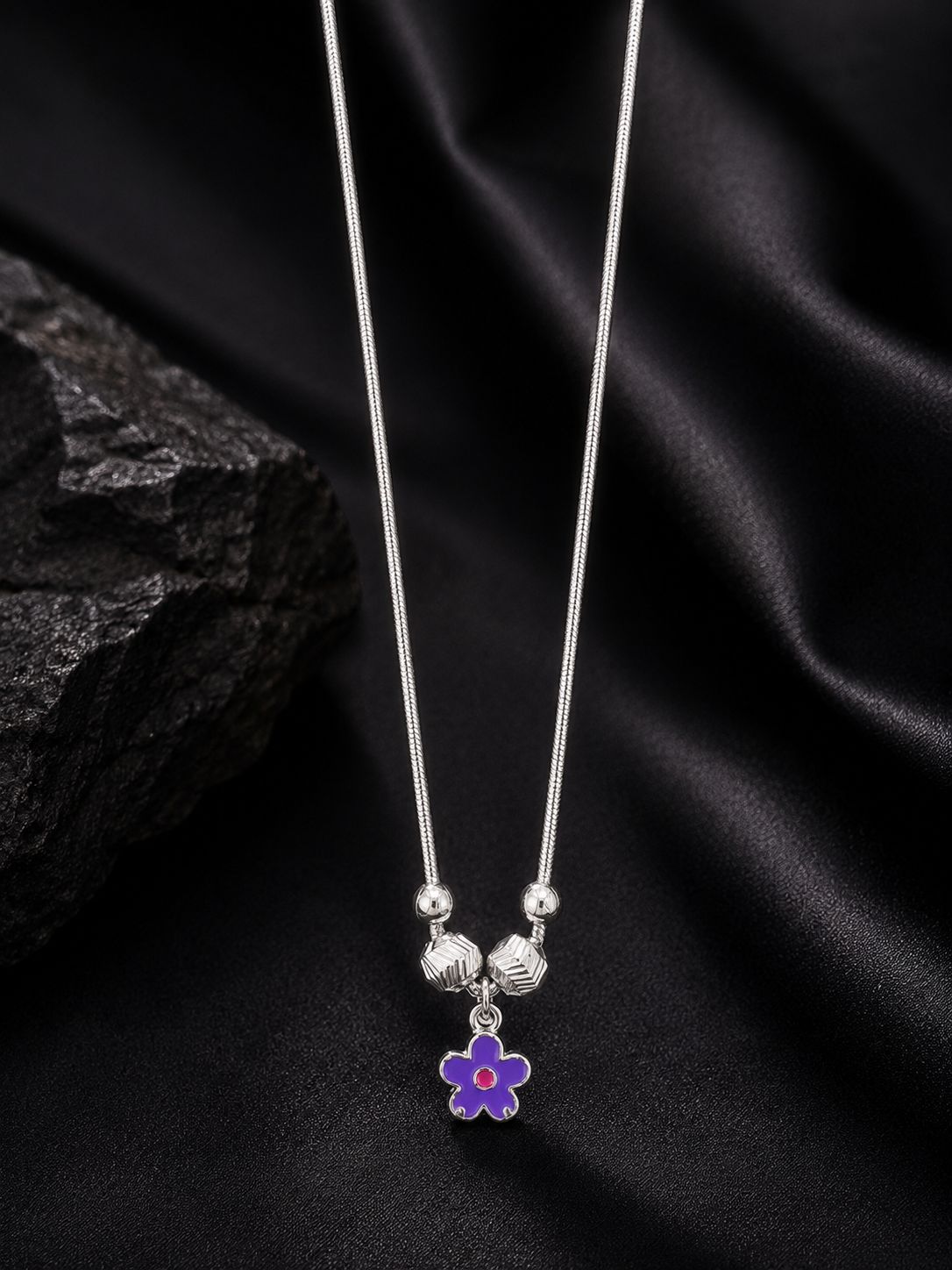 Lilac Charm Silver Chain