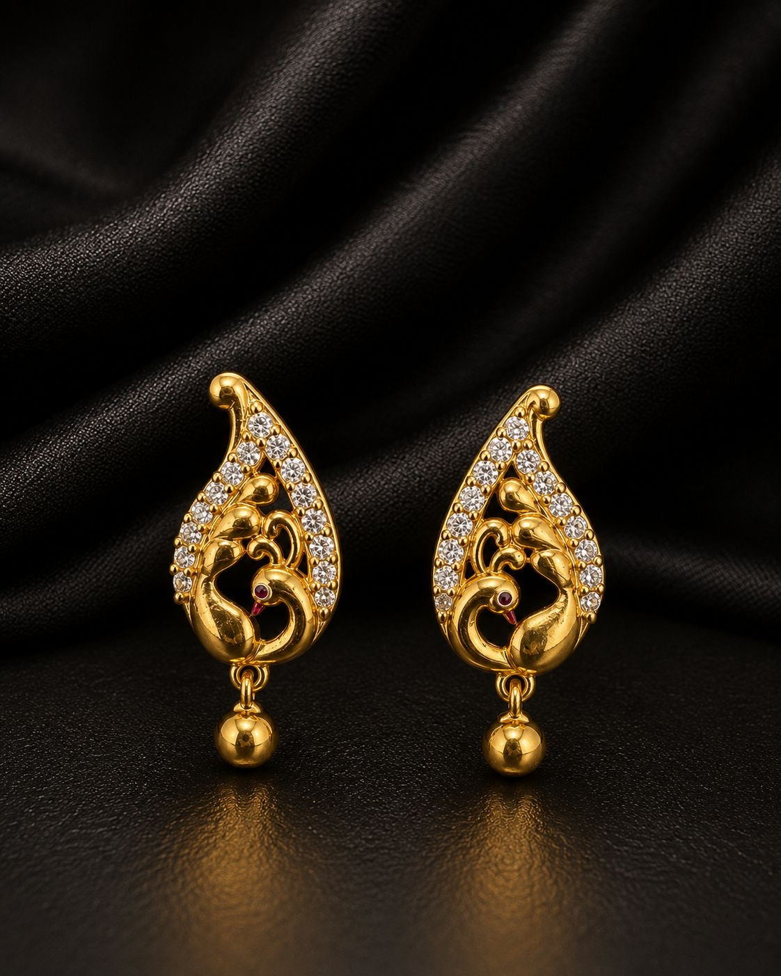 Peacock Motif Mango Studs