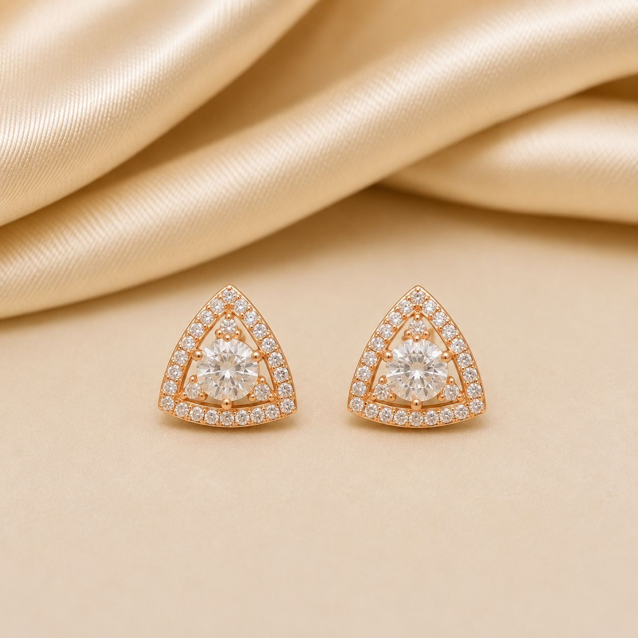 Trishala Geometric Halo Studs