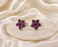 Five-Petal Ruby Floral Toe Ring