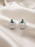 Emerald Halo Crowns Studs