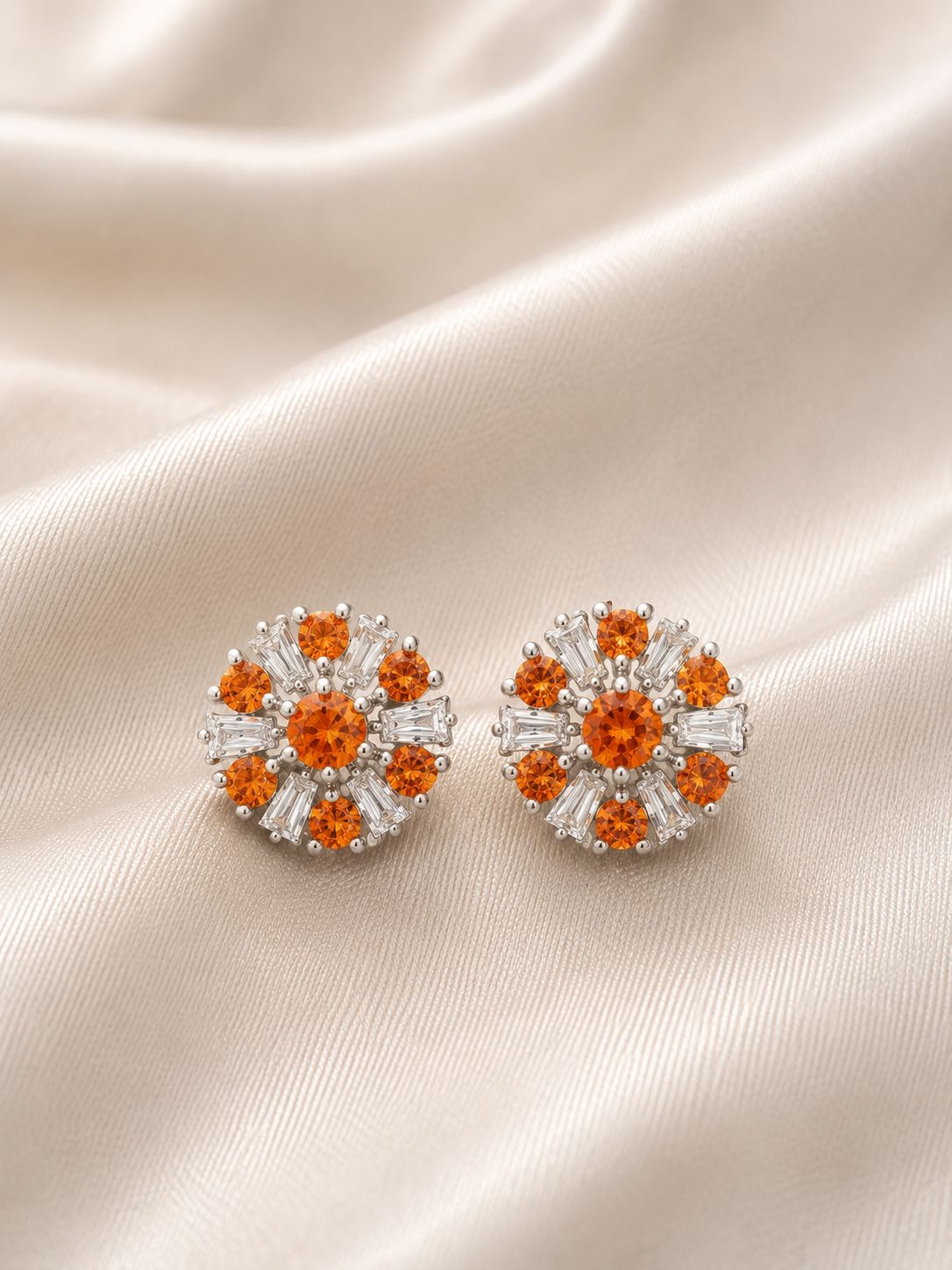 Prism Orange Mosaics Studs