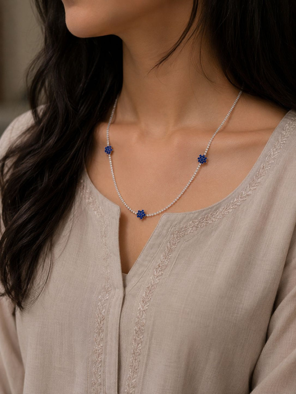 The Blue-Sapphire Blossom Chain