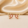 Dilna Ruby Heart Earrings