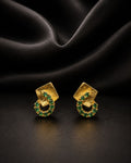 Mridula Green Crescent Studs
