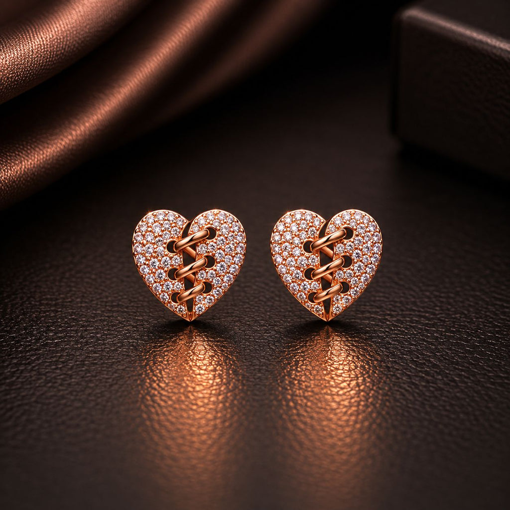 The Tied Heart Pave Studs