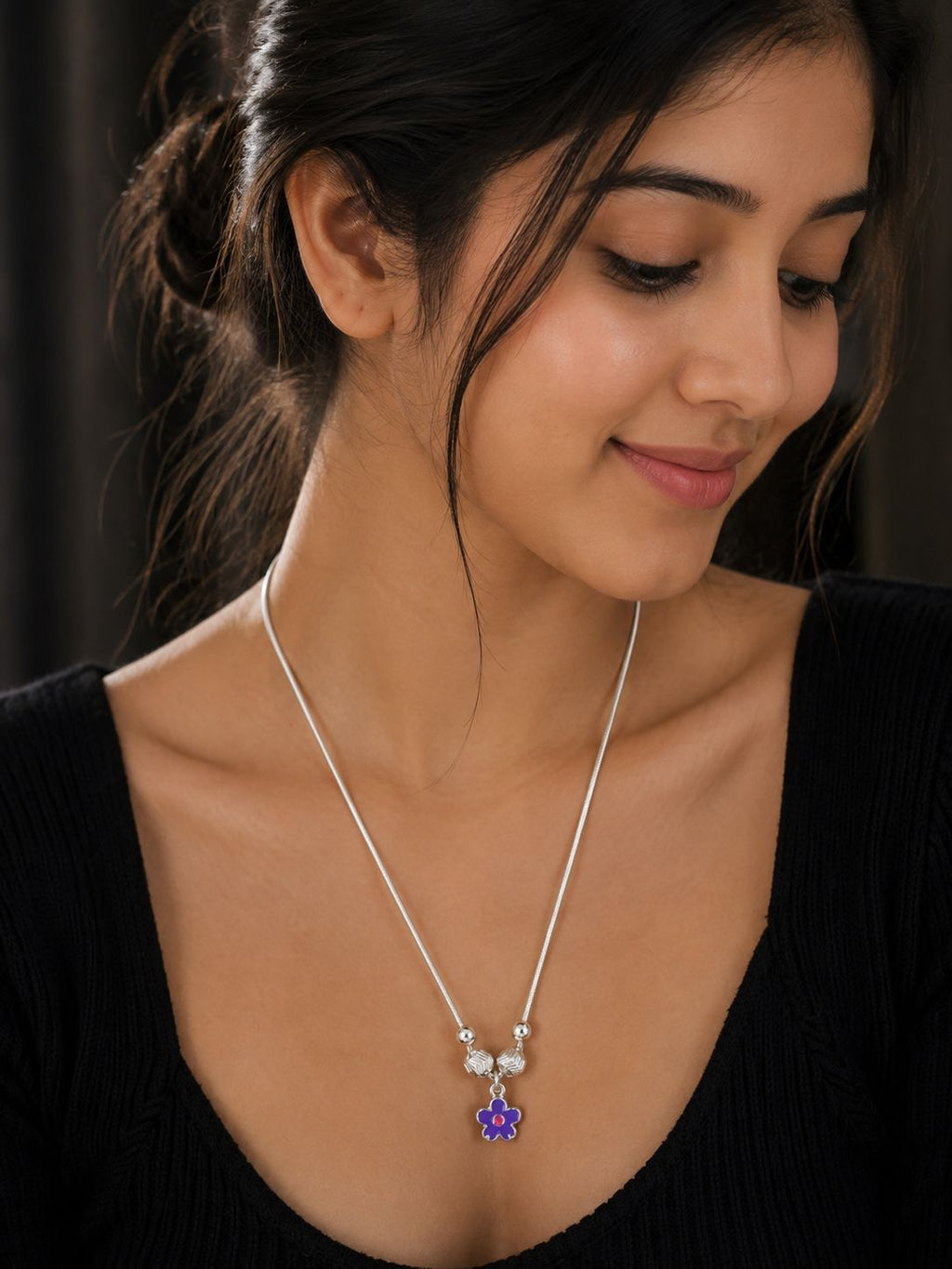 Lilac Charm Silver Chain